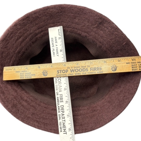 Kolob Furry MOHAIR Fedora Bucket Hat Winter Classic Deep Burgundy Classic Winter - Picture 8 of 13
